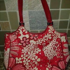 Isabella Fiore Red & Pink Floral Tote